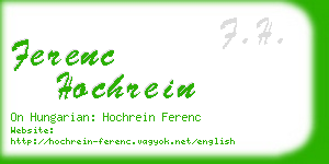 ferenc hochrein business card